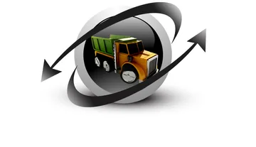 HaulWare logo: dump truck in a circular emblem